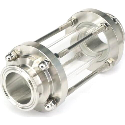 Fit Tube OD 38mm Tri Clamp 1.5" 304 Stainless Steel Sanitary Fitting Flow Sight Glass For Homebrew