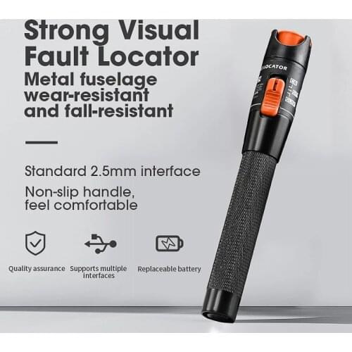 FTTH Fiber Optic Tester Pen Type Red Laser Optical Fiber VFL Light 10mW Visual Fault Locator Optical Cable Tester 5-30Km Range