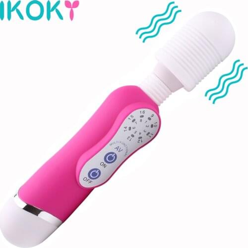 IKOKY 16 Speed AV Stick Wand Vibrator Sex Toys for Women G-Spot Massager Faloimitator Clitoris Stimulator