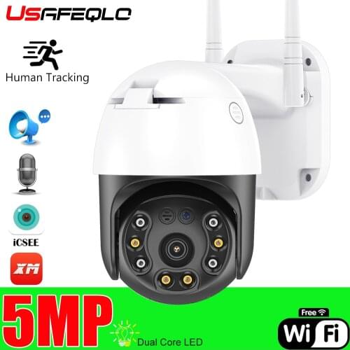 AI 5MP Wifi PTZ Camera H.265 3MP Auto Tracking Human Detection Wireless IP Camera Outdoor 2MP 3MP 5MP ONVIF Security Camera