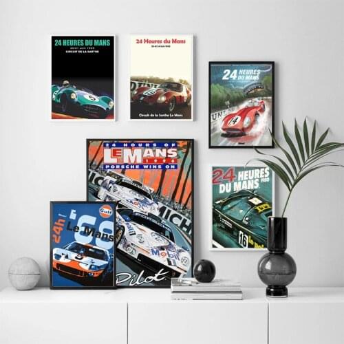 24 Hours Of Le Mans Racing Car Classic Car Supercar Poster Canvas Painting Print On Wall Art Picture For Living Room Home Decor