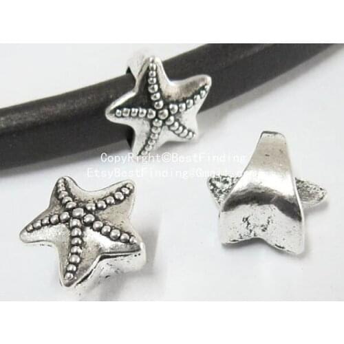 Licorice Sea star slider 10x6mm Licorice bracelet findings -LF43