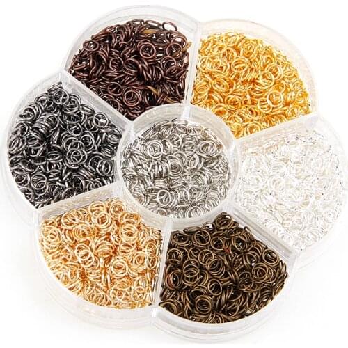 Flower Box Mixed Color 3/4/5/6/7/8/10mm Tone Metal Open Jump Rings Necklace With Close Tool Ring DIY Jewelry Making
