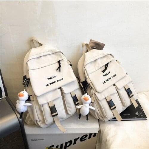 Fashion Book Bag Lady Bag Female New Women Waterproof Nylon Backpack Embroidery Cute College School Bag Girl Kawaii Student