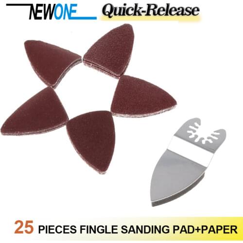 NEWONE Quick Release Oscillating Tool Triangle Sanding paper,Finger Sanding Pad fit Fein Dewalt Rockwell for cutting polishing