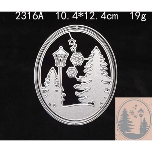 2021 New Tree Street Light Metal Cutting Dies DIY Scrapbooking Embossing Paper Photo Frame Stamps Craft Template Mould Stencils
