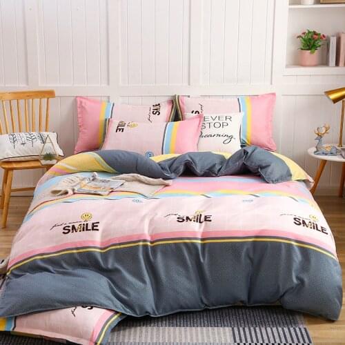 Kuup New Plant Cashmere Bedding Sets Full Light Luxury AB Surface Design Four Piece-suit Bedding Set Bed Sheet Set King Size