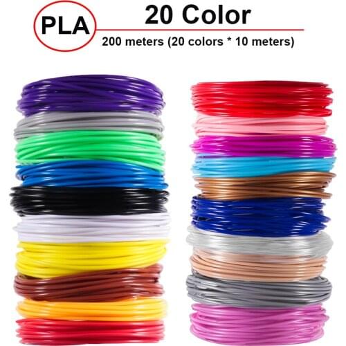 Plastic for 3D Pen 20 Colors 5 Meter 10 Meter PLA 1.75mm 3D Printer Filament Printing 200M PLA Extruder Accessories Parts