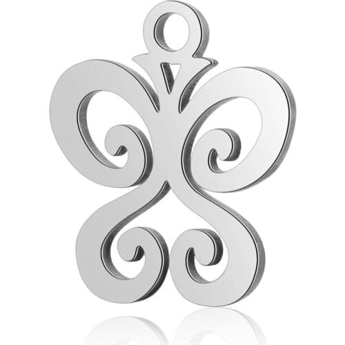 10pcs/lot 11.7*13.8mm Stainless Steel Butterfly Pendant Charms with Hook for DIY Necklace Findings Crafts Jewelry Making Gift