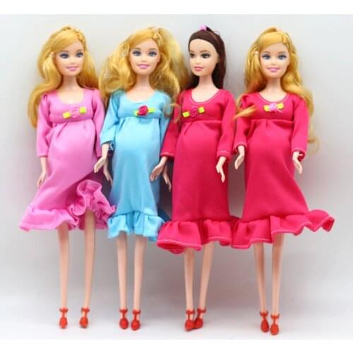 Real Pregnant Mom Mother 29cm Doll Have a Baby In Her Tummy Dolls Child Children Toy Gift