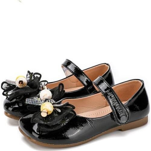 Girls Princess Bowknot Shoes Big Kids Cute Shoes Toddlers Non-slip Spring Fashion Dress Party Casual Single Pearl Flats Children