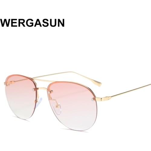 WERGASUN Classic Pilot Sunglasses Women Luxury Brand Designer Glasses Elegant Mirror Aviation Sun Glasses Men Metal Frame Oculos