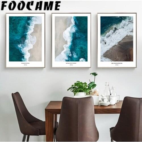 FOOCAME Modern Seaside Natural Scenery Landscape Art Canvas Painting Nordic Poster Living Room Print Decoration Wall Pictures