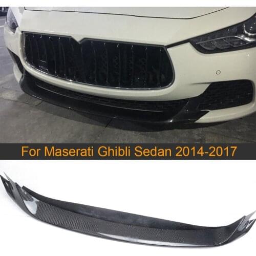 Carbon Fiber Front Bumper Lip Spoiler for Maserati Ghibli Sedan 4 Door 2014-2017 Car Front Lip Spoiler Splitters FRP Black
