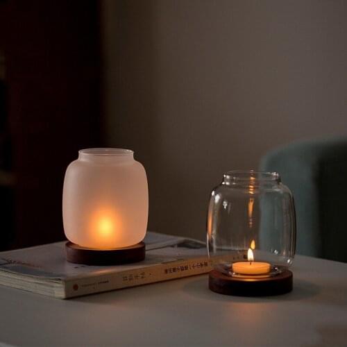 Glass Candle Holder Decoration Velas Windshield Candle Holder Deco Candle Jar Retro Candlelight Dinner Candles Birthday HomeДеко