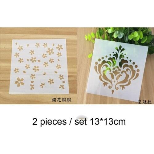 2pc Crown Painting Template Stencils For Walls DIY Scrapbooking Coloring Diary Album Decor Embossing Office School Supplies