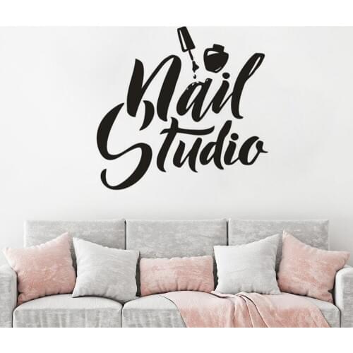 Vinyl Wall Sticker For Nail Studio Manicure Pedicure Polish Vinyl Wall Windows Decal Beauty Salon Wall Art Mural AZ131
