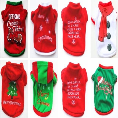 XS/S/M/L Pet Dog Clothes Christmas Costume Cute Cartoon Clothes For Small Dog Cloth Costume Coats Xmas apparel for Kitty Dogs
