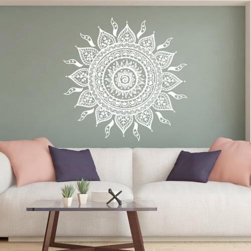 YOYOYU Mandala Vinyl Wall Stickers Lotus Flower Namaste Pattern Boho Removeable Decal Yoga Studio Bedroom Decoration ZX372