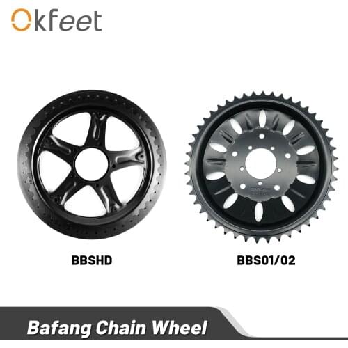 Okfeet BBS01 BBS02 BAFANG E bike Electric Bicycle Replacement 44T 46T 48T 52T Teeth Chain Wheel for Bafang Mid Drive Motor