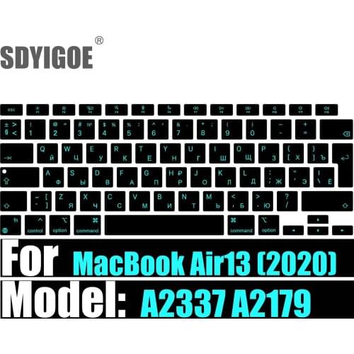 For MacbookAir13 M1 Chip Keyboard Cover ES RU FR Sticker Laptop Silicone Protective Film For Macbook A2337 A2179 Keyboard Cases