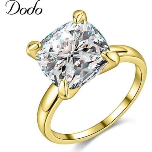 Luxurious 585 Gold Color 11mm Big Cubic Zirconia Rings For Women Charming Wedding Banquet Jewelry anillos bague Wholesale