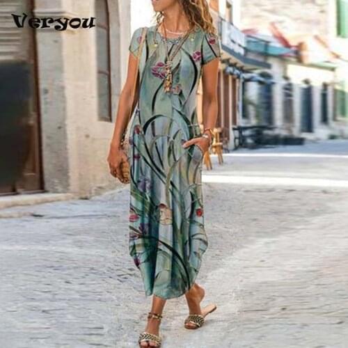 2021 Summer Ladies Fashion Sexy Fashion Trend Temperament Retro Print Pocket Trim U-neck Sling Dress Dresses For Women Party