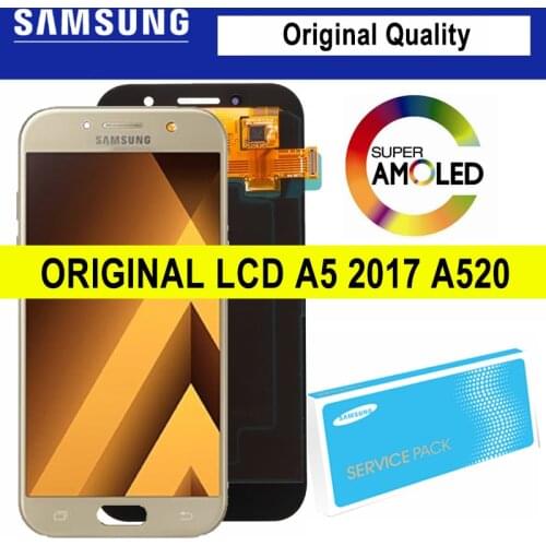 New original 5.2" SUPER AMOLED LCD for Samsung Galaxy A5 2017 Display Touch Screen Digitizer A520 A520F SM-A520F Repair Parts