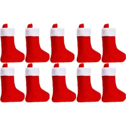 10PCS Personalised Christmas Red Stocking Home Holiday Party Children Room Decoration Christmas Socks Рождественские Носки