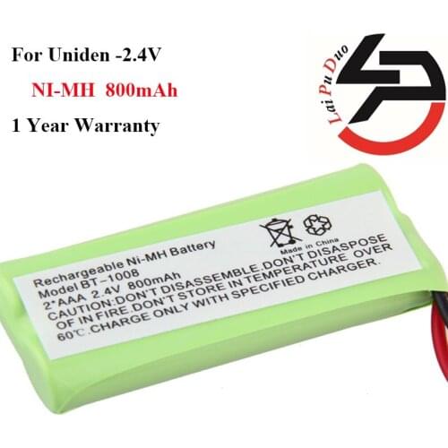 2pcs/lot 2016 new arrival 2.4V 800mAh Ni-MH Cordless Phone Rechargeable Battery For Uniden BT-1008 BT1008 BT-1016 DCX-200 DCX210