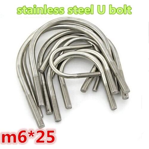 20pcs m6*25 304stainless steel a2-70 304ss u shape bolt