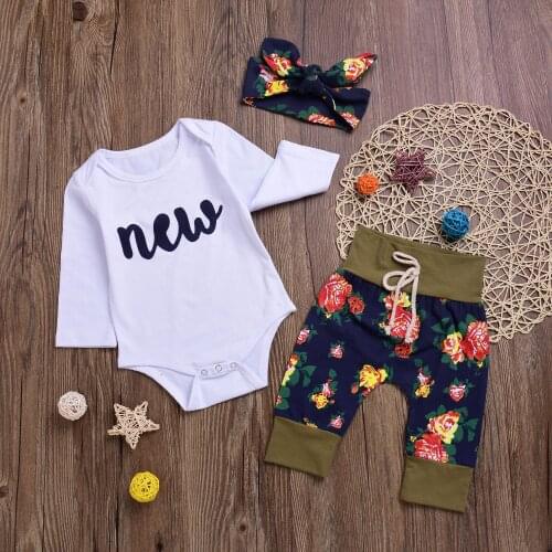 2020 Spring&Autumn Newborn Infant Girl Clothing Sets Cotton Long Sleeved 3PCS