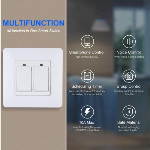 3 Way Smart Light Dimmer Switch In-Wall WiFi Smart Switch for Alexa Google Assistant IFTTT Remote Control with Schedule Timer