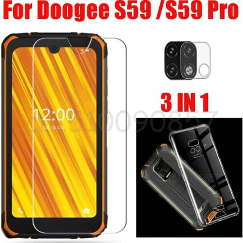 3-in-1 Camera Tempered Glass On For Doogee S59 Pro ScreenProtector Glass For Doogee S59 2.5 D Glass
