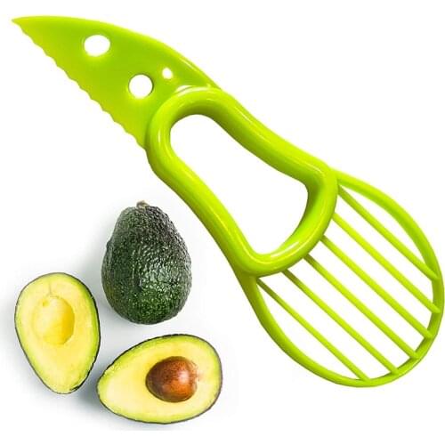 3 In 1 Avocado Peeler Slicer Avocado Corer Cutter Pulp Separator Plastic Knife Fruit Vegetable Peeler Salad Kitchen Gadgets