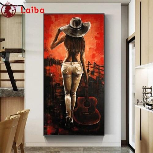 Diamond Embroidery Modern Painted art, sexy woman Full Square round Diamond Mosaic Art Painting Cross Stitch Wall Decor