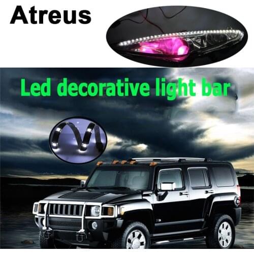 Atreus 2pc For Mitsubishi ASX Suzuki Subaru Acura Jeep Renegade Fiat Hyundai Solaris Car Decoration Light Bar LED Strip Sticker