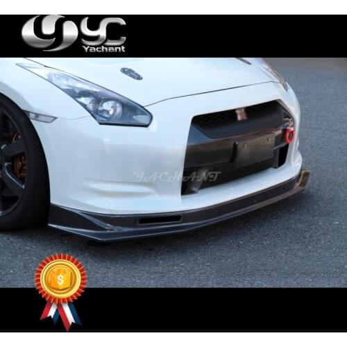 Car-Styling FRP Fiber Glass Front Bumper Lip Fit For 2008-2010 Nissan R35 GTR CBA KS Type 2 Style Front Lip with Air Duct