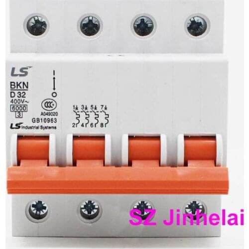 BKN4P Authentic original LS BKN 4P D type Circuit breaker BKN-4P Air switch D4A/6A/10A/16A/20A/25A/32A/40A/50A/63A