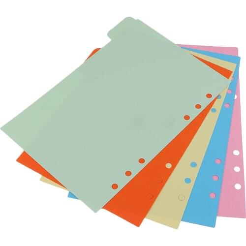5 Piece A5 Size Kraft Tabbed Paper Planner Notebook Scrapbook Album Divider Index Page for Filing Organizer