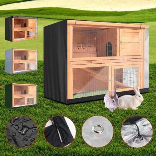 Rabbit Hutch Cover Cloth Waterproof Pet Bunny Cage Waterproof Dustcover Outdoor Garden Patio without Cage Dust Cloth Case D30
