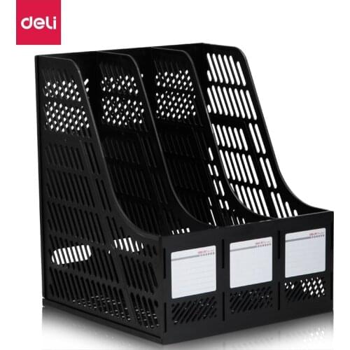 Deli Triple Openwork Desktop File Tray Plastic Desk Organizer Office School Supplies Oficina Organisateur De Bureau 9847