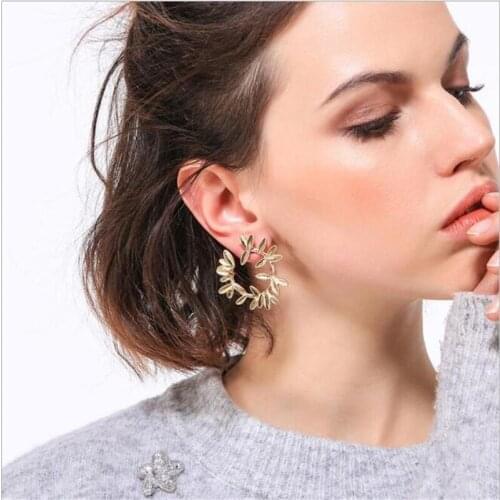 Женские золотые серьги DHZALL China At AliExpress