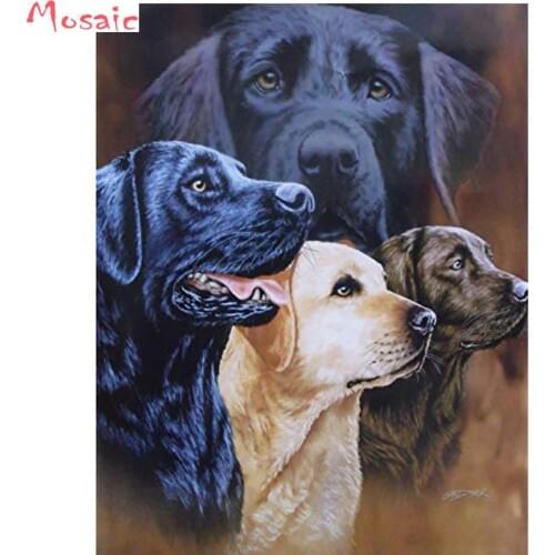 Diy Diamond Painting Labrador Full Square round Diamond Embroidery Sale dog Pictures With Rhinestones Hobby And Handicraft