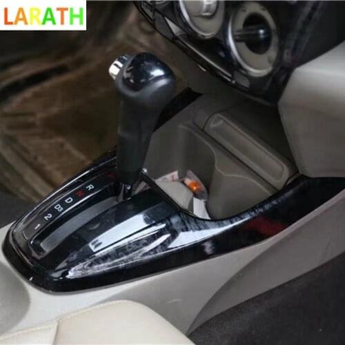 For Honda City 2008-2012 Black Mahogany Carbon Fiber Gear Shift Knob Shifter Lever Head Platform Cover Trim Car Accessories