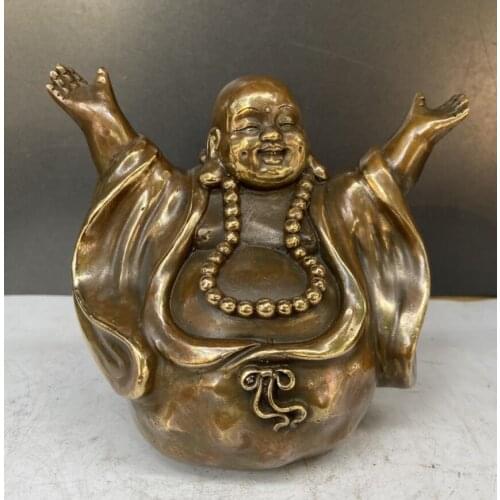 China brass archaize maitreya Buddha crafts statue