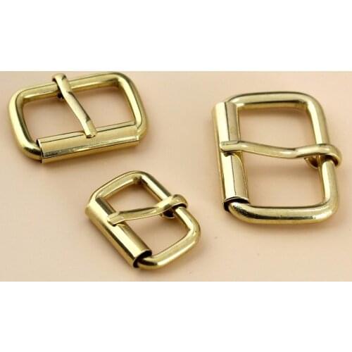 Brass Metal Heel Bar Buckle End Bar Roller Buckle Rectangle Single Pin for Leather Craft Bag Belt Strap Webbing 3sizes available
