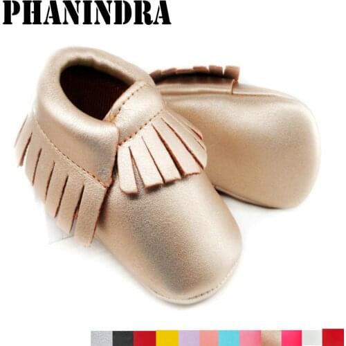 Newborn Baby Moccasins Soft Moccs Baby Shoes girls fringe first walker Anti-slip pu Leather princess Infant boys footwear
