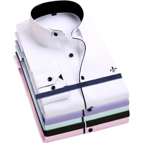 Dudalinas Camisa Male Shirts Long Sleeve Men Shirt Brand Clothing Casual Slim Fit Camisa Social Striped Masculina Chemise Homme