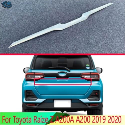 For Toyota Raize Z A200A A200 2019 2020 Car Accessories ABS Chrome Rear Boot Door Trunk Lid Cover Trim Tailgate Garnish